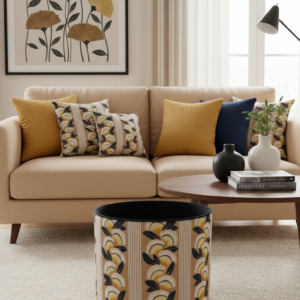 Pouff con estampado geométrico